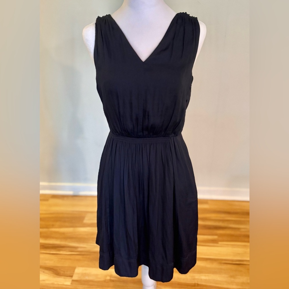 Navy Sleeveless Midi Dress with POCKETS, Like New Banana Republic, Size 2